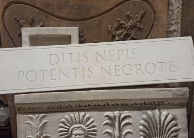 Gravure et plâtres “Ditis potentis”